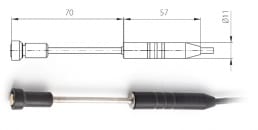 Teplotná sonda 2034-220/C, konektor CINCH, kábel 1 meter