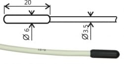 Teplotná sonda Pt1000TR160/C, konektor CINCH, kábel 10 metrov